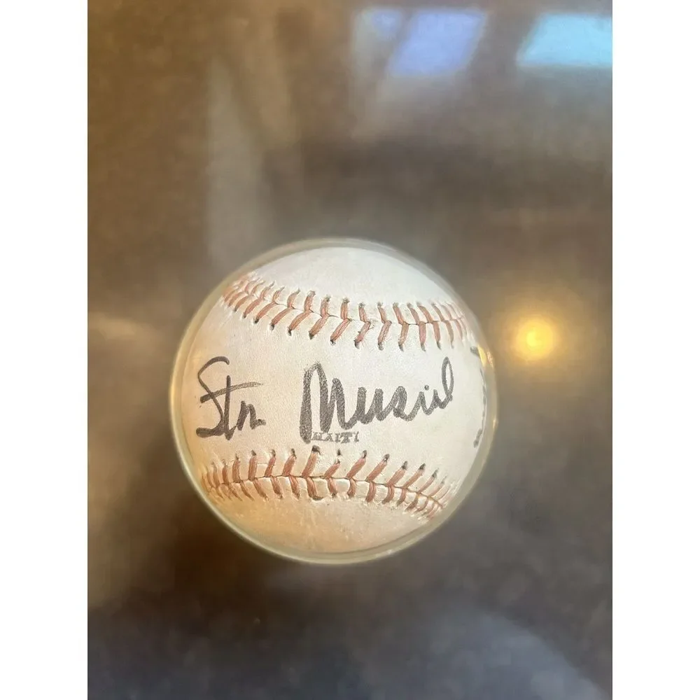 Stan Musial & Ernie Banks HOF Legends Signed Baseball